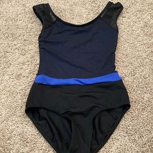 Blue and black ballet leotard. Size kids pre-teen (large/extra large).